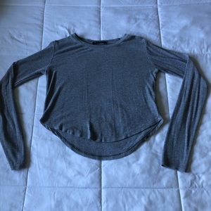 Brandy Melville Grey Ribbed Crop Top